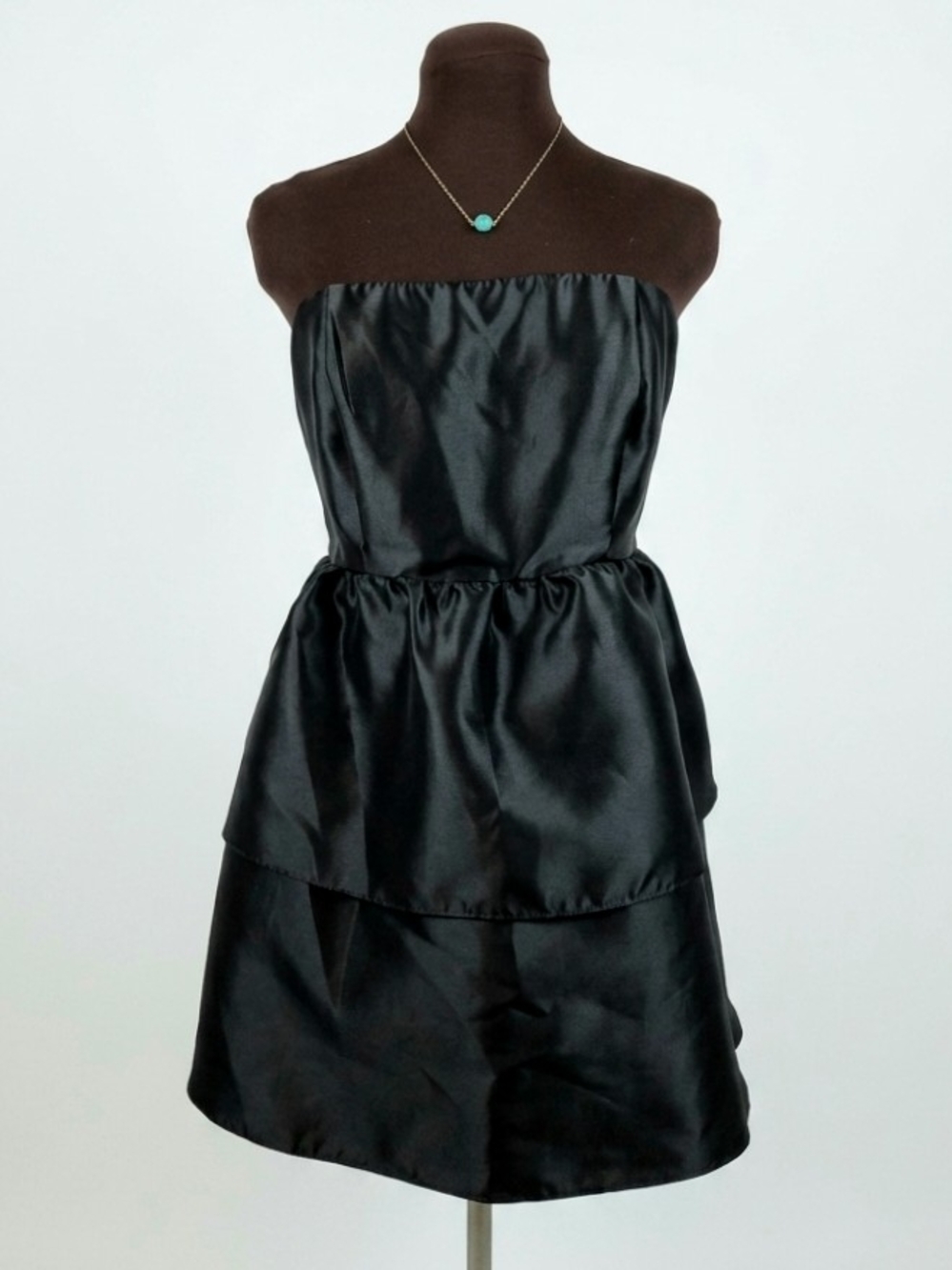Strapless Black Peplum Dress